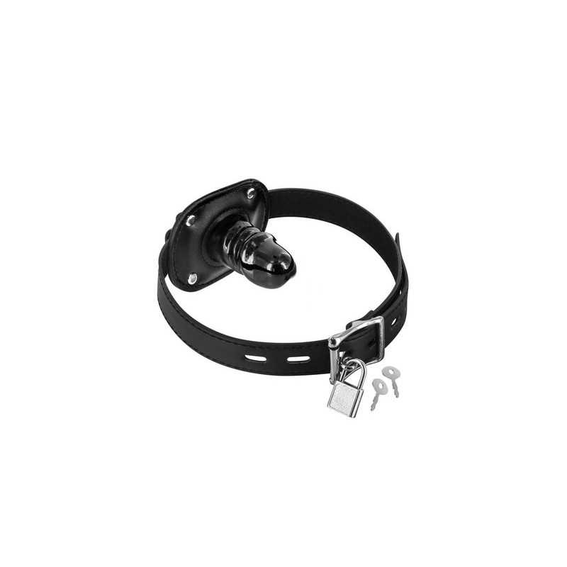 Bâillon mini gode noir interne