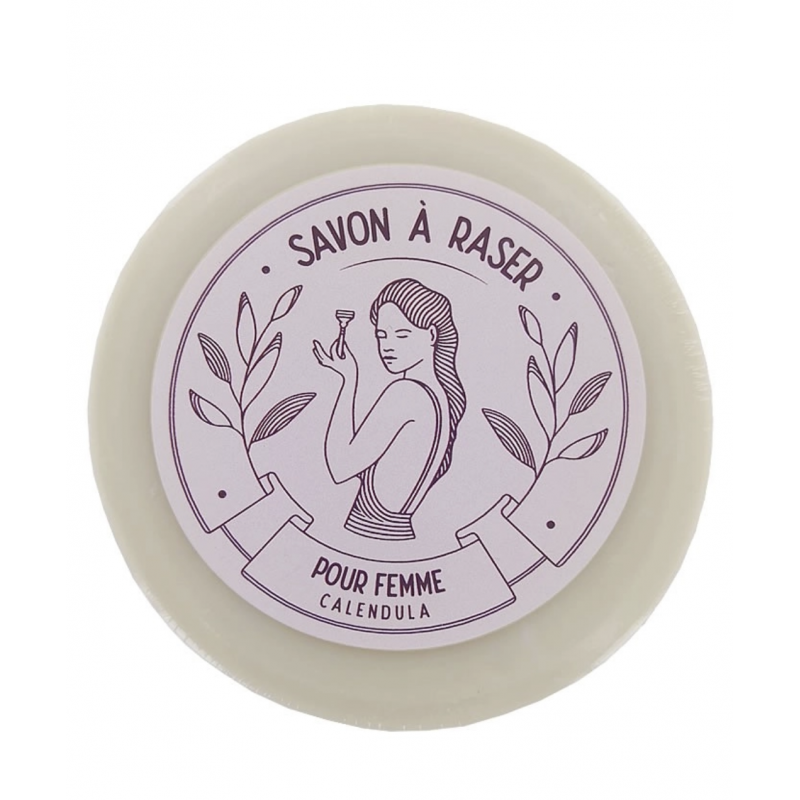 Savon à Raser Femme - Enrichi en Huile de Calendula et Pierre d'Alun (80g)