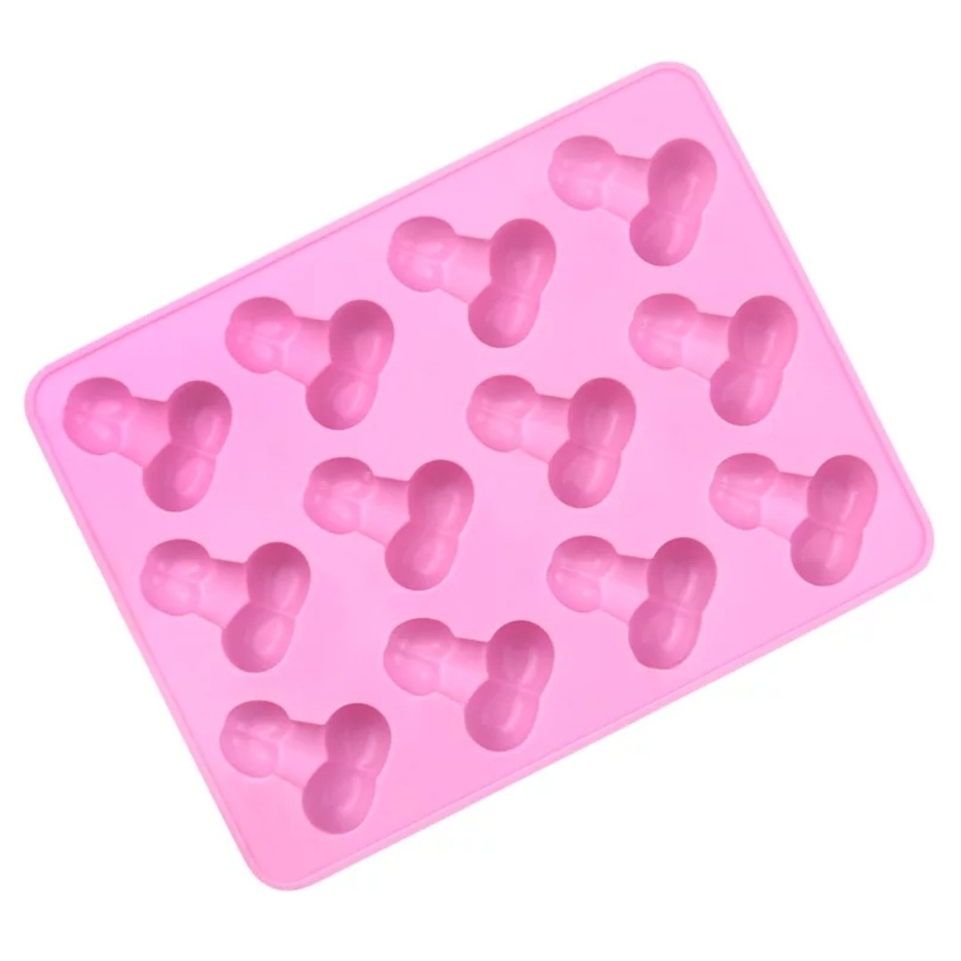 Moule à glaçons et gâteaux (12) en silicone en forme de pénis 16,5cm x 12,6cm x 1,7cm