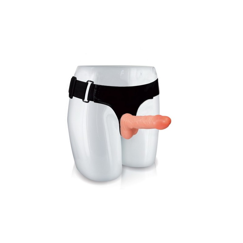 Gode ceinture avec testicules et veines 15cm