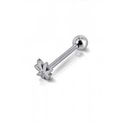 Piercing Tige Droite Feuille – Bijou en Acier Chirurgical 316L