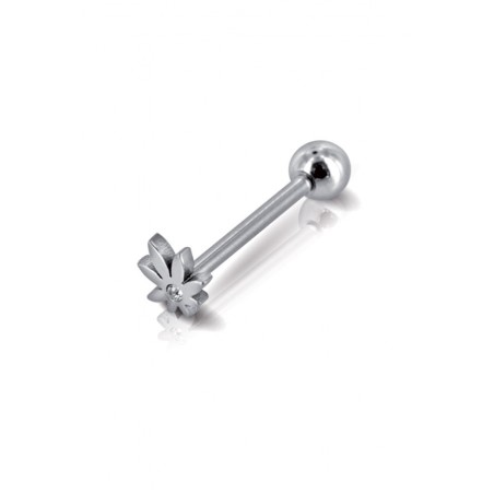 Piercing Tige Droite Feuille – Bijou en Acier Chirurgical 316L