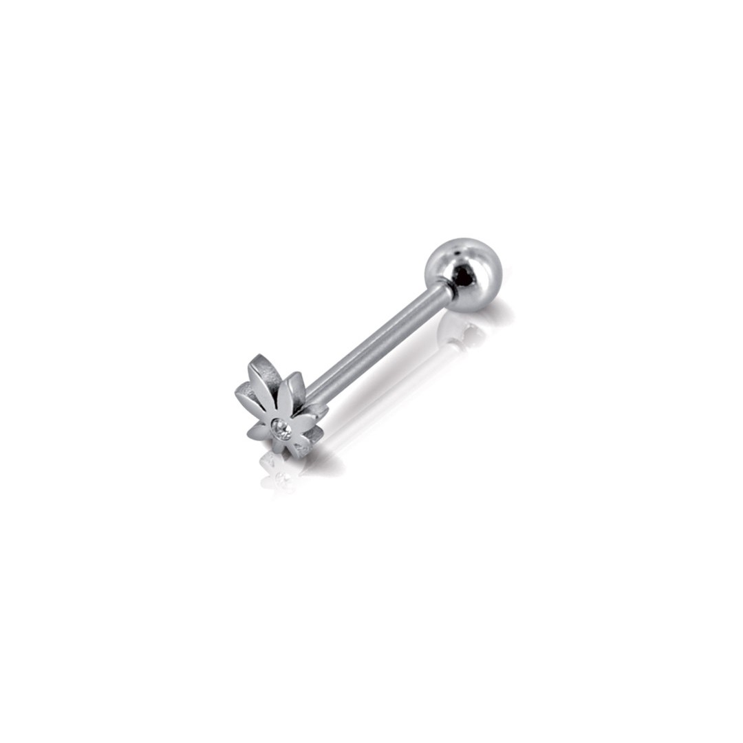 Piercing Tige Droite Feuille – Bijou en Acier Chirurgical 316L