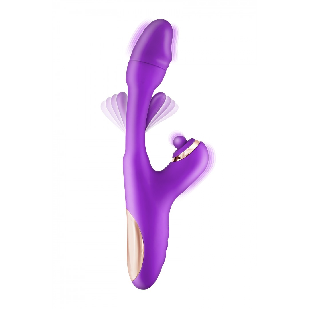 Vibromasseur Rabbit 3-en-1 – Tapotement Point G & Clitoris