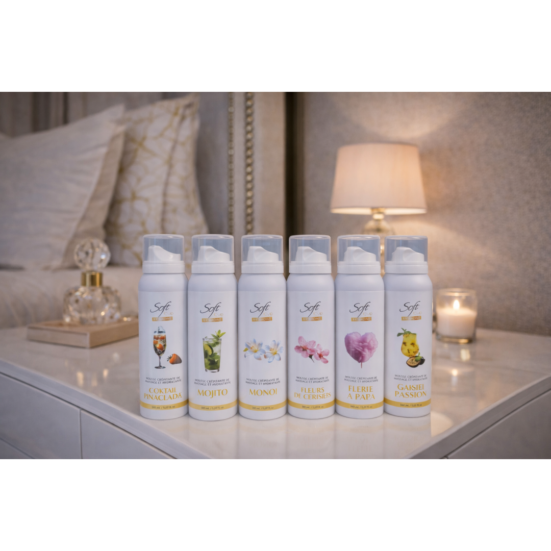 Mousse crépitante de massage et hydratante Soft Love 150ml