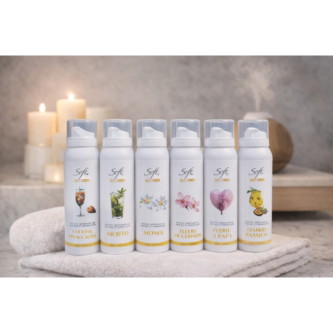 Mousse crépitante de massage et hydratante Soft Love 150ml