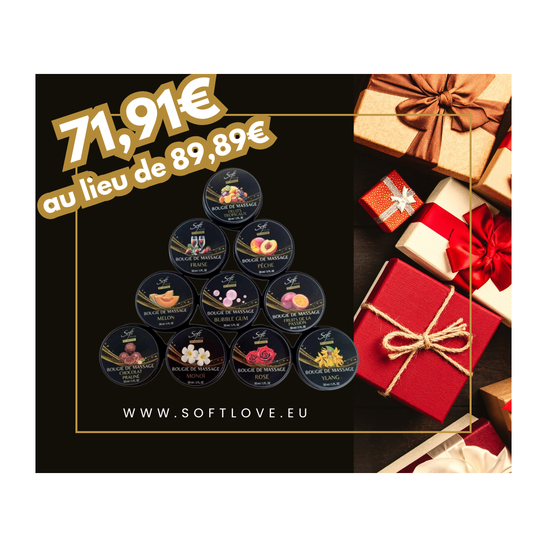 8 + 2 offertes - bougies de massage 30ml