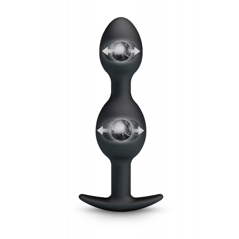 Plug anal double billes oscillantes 12,5 cm