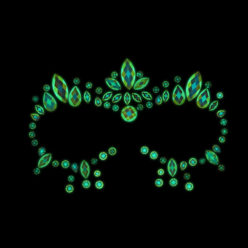 Bijoux adhésifs visage cristaux multicolores