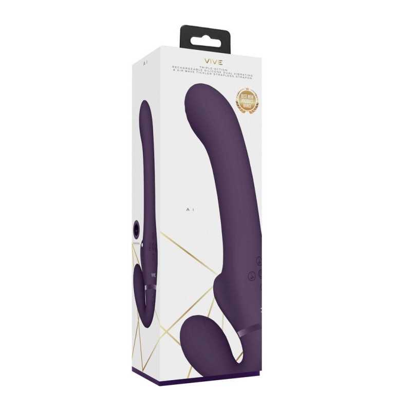Ai - Double vibration et chatouillement par ondes d'air, strap-on sans ceinture