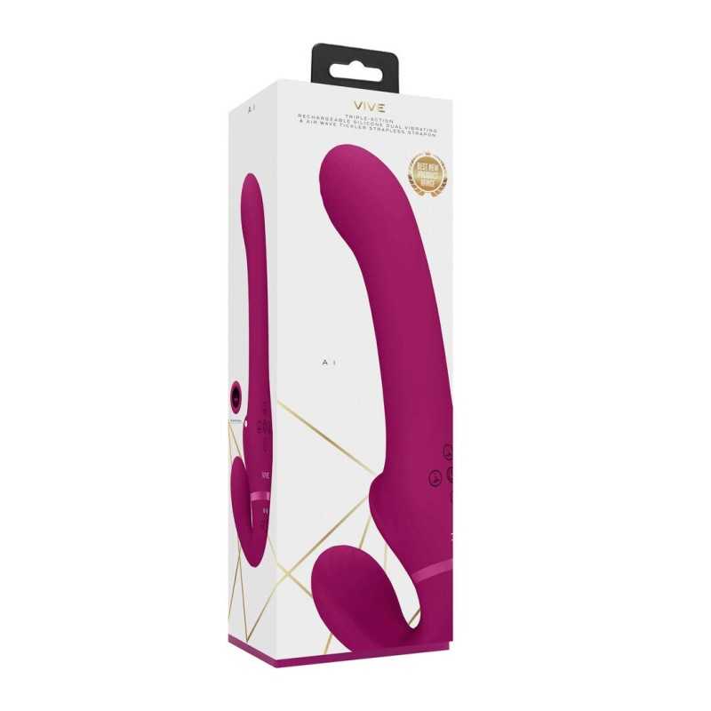 Ai - Double vibration et chatouillement par ondes d'air, strap-on sans ceinture
