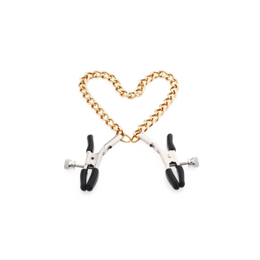 Pinces à mamelon à chaîne en argent ou doré