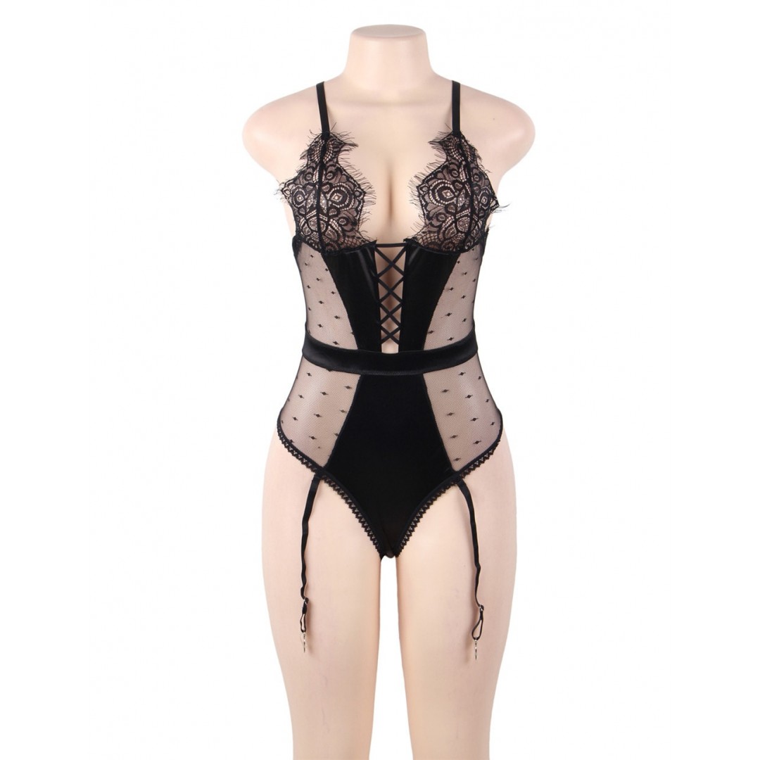 Body dentelle Jessica Noir ou Bleu
