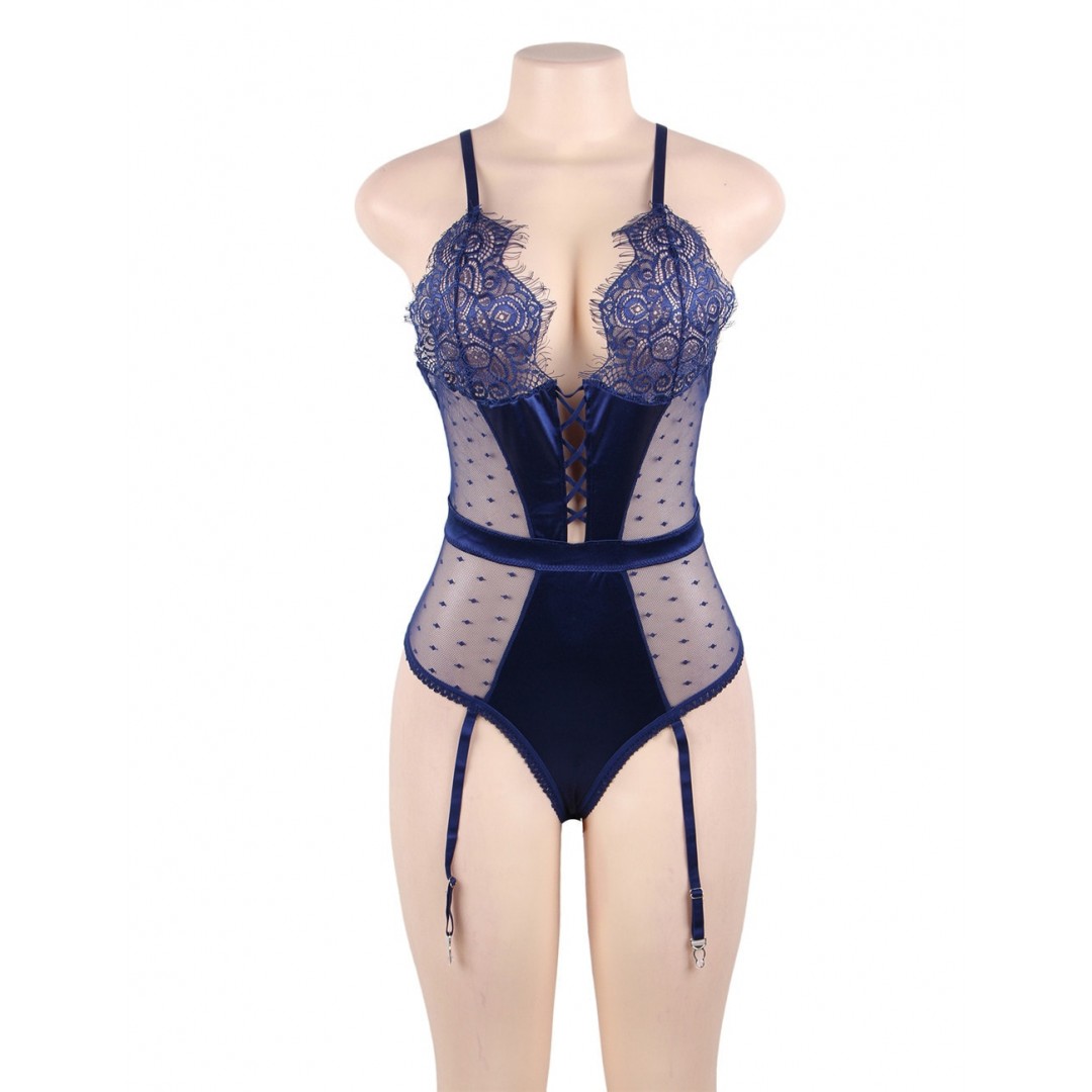 Body dentelle Jessica Noir ou Bleu