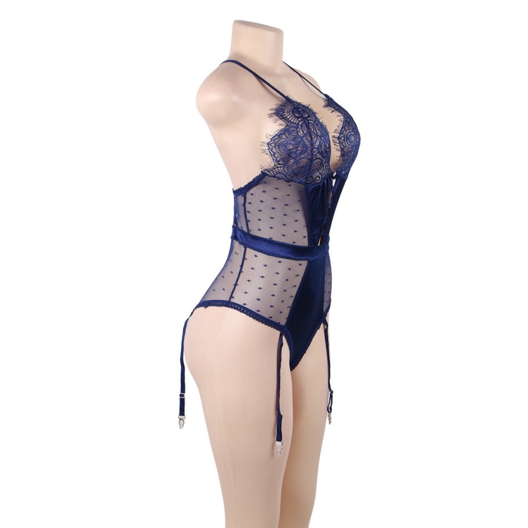 Body dentelle Jessica Noir ou Bleu