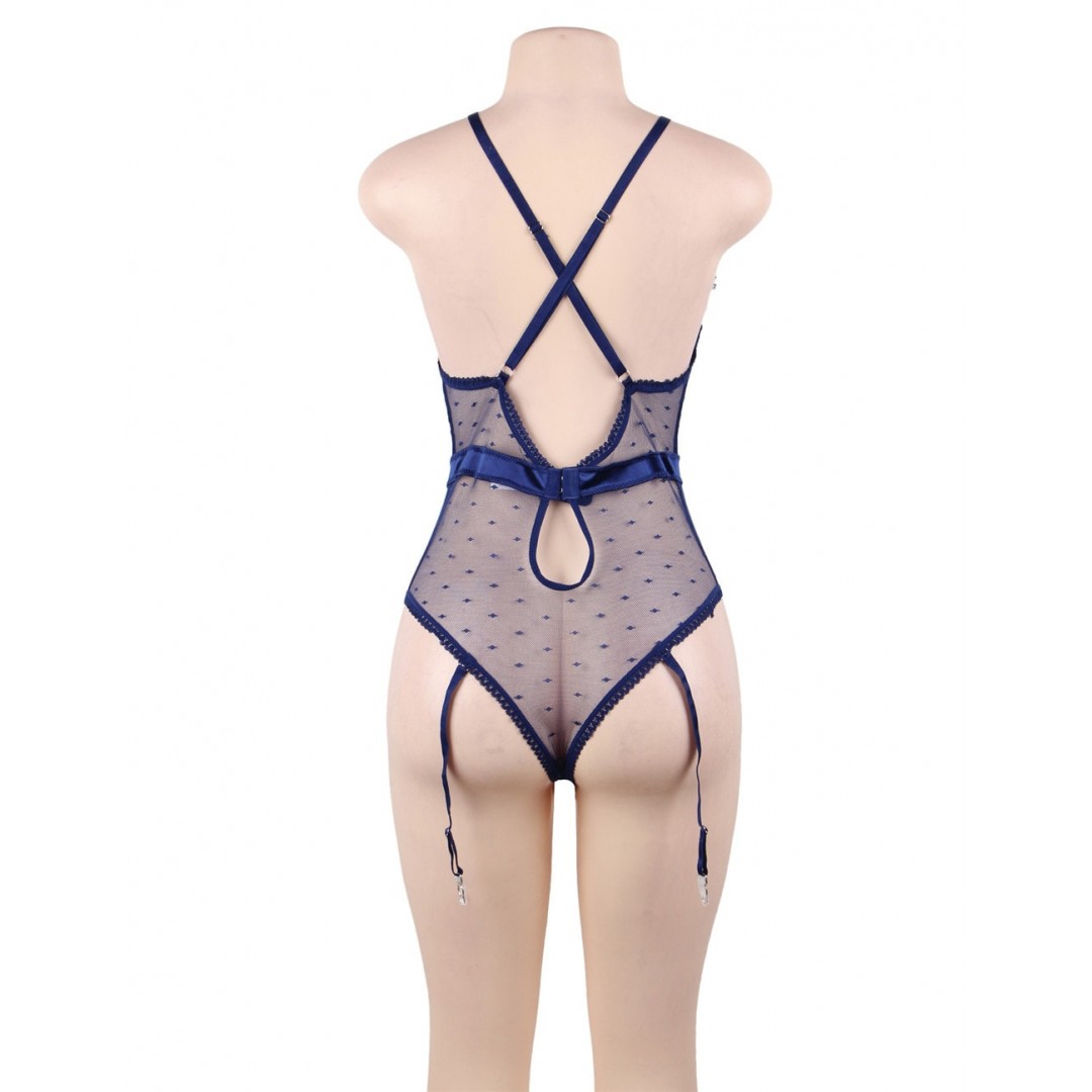 Body dentelle Jessica Noir ou Bleu