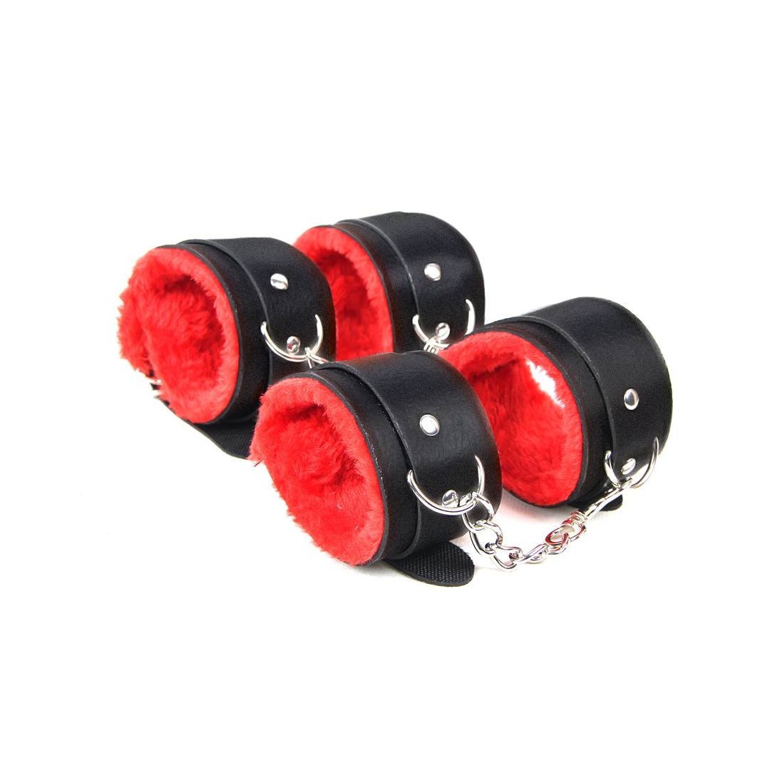 Menottes poignets avec fourrure - 1 paire de 2 couleurs