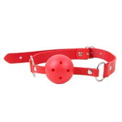Bâillon - Boule percée pour faciliter la respiration