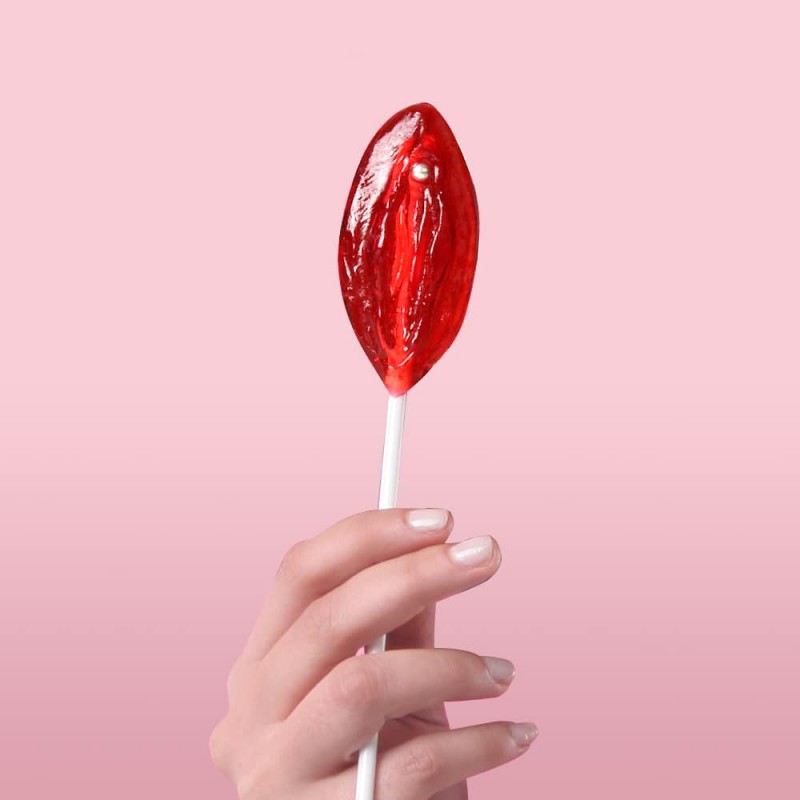 Bonbon en sucette vagin fraise