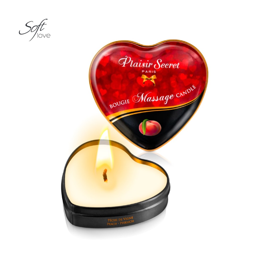 Mini bougie de massage en coeur Plaisir Secret