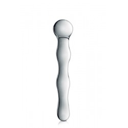 Dildo en verre ondulé avec boule nr10