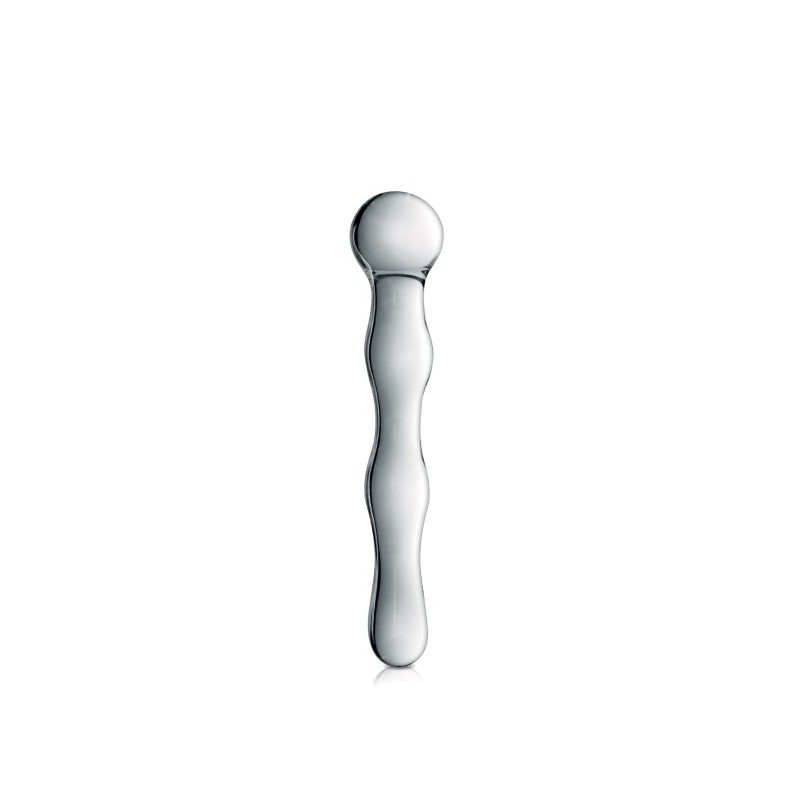 Dildo en verre ondulé avec boule nr10