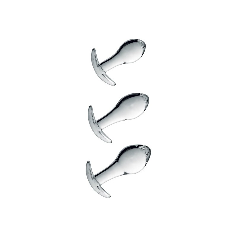 Set 3 plugs anal en verre Glossy nr17
