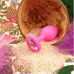 Plug rose silicone et bijou S 30g