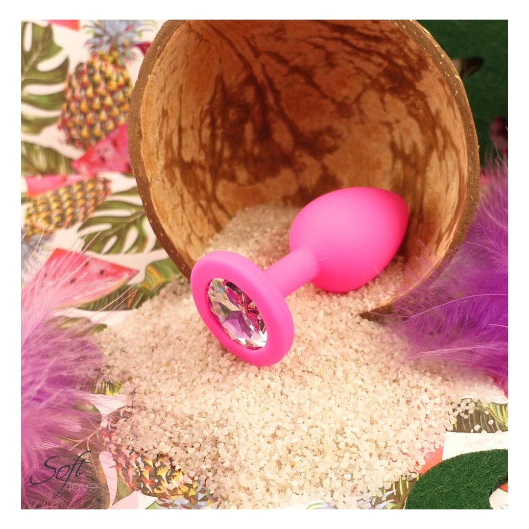 Plug rose silicone et bijou S 30g