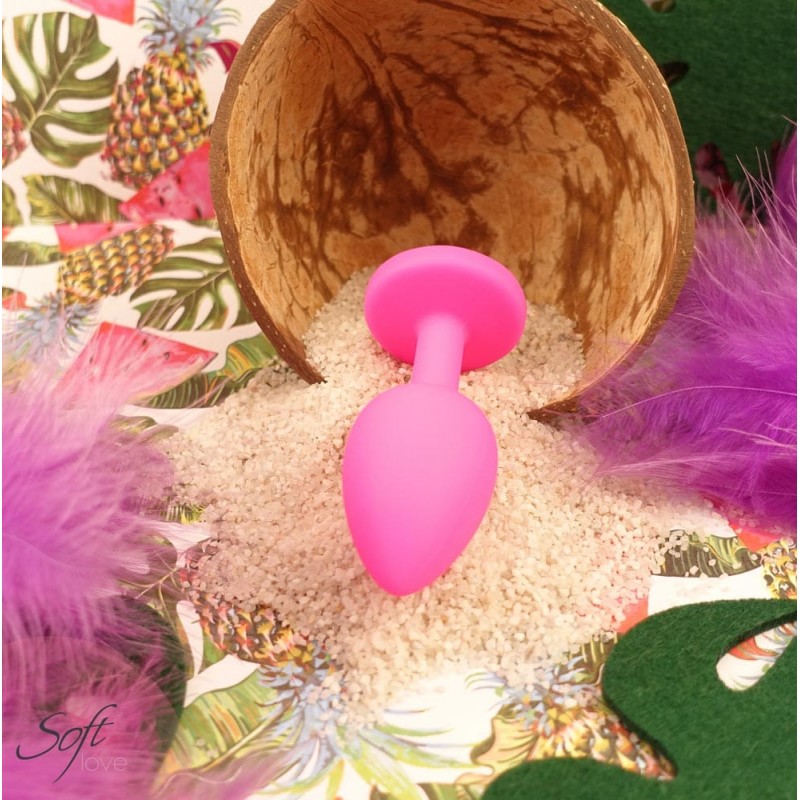 Plug rose silicone et bijou S 30g