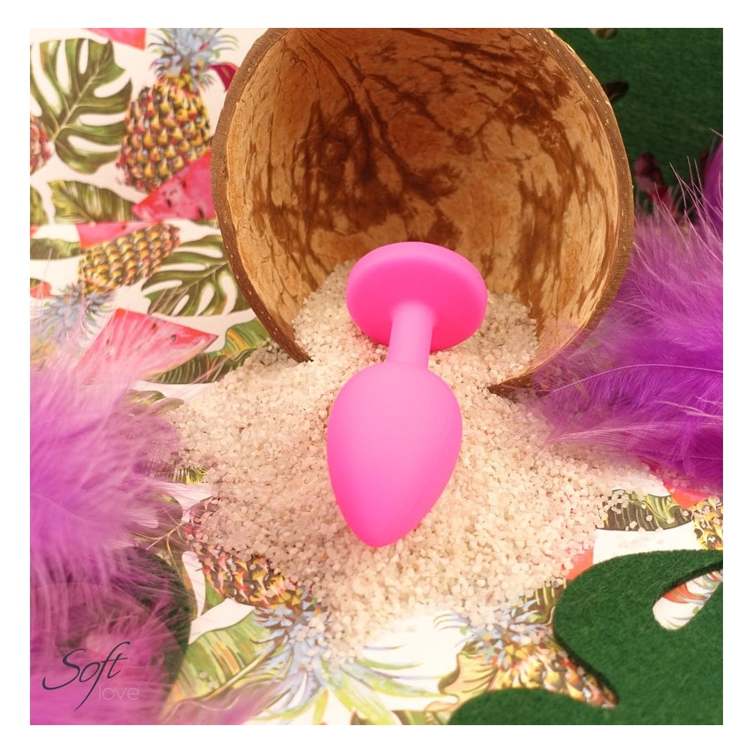 Plug rose silicone et bijou S 30g