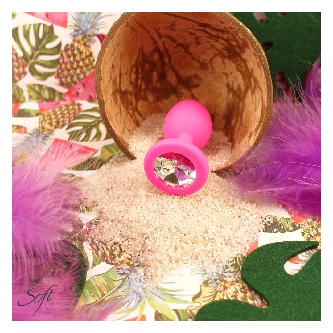 Plug rose silicone et bijou S 30g