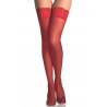 Bas en dentelle florale rouge