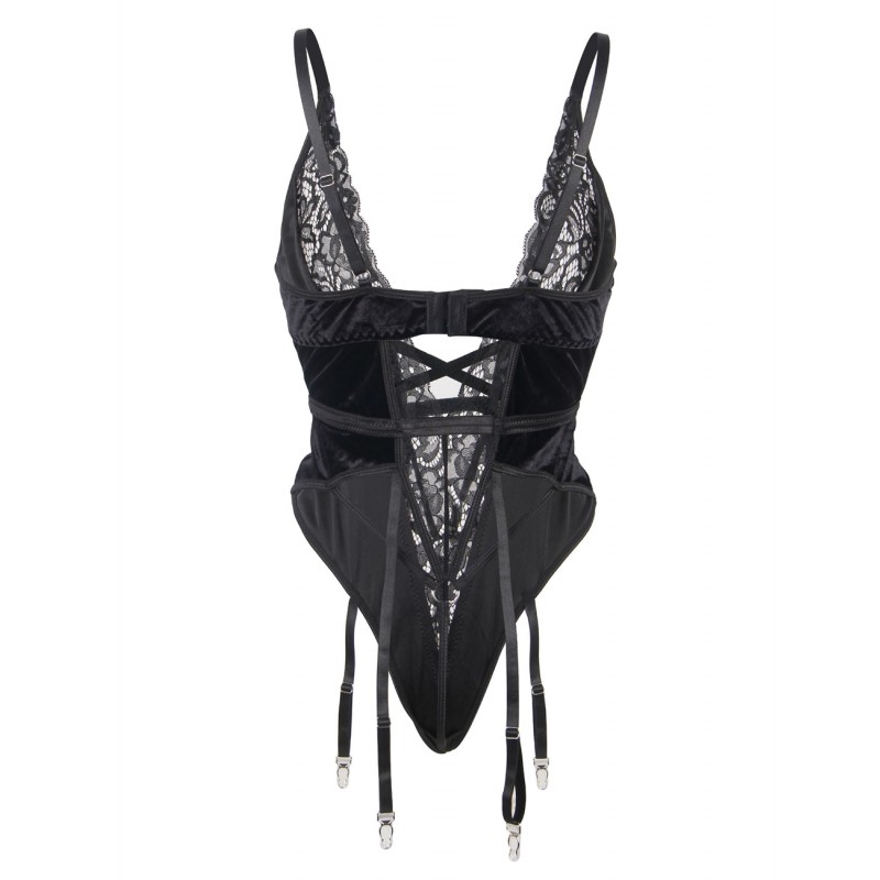 Body porte-jarretelles Valéria avec décolleté en V