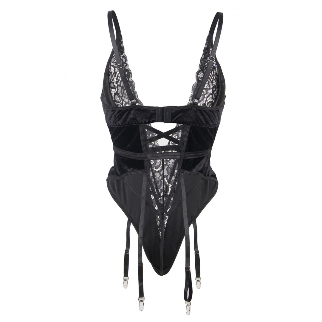 Body porte-jarretelles Valéria avec décolleté en V