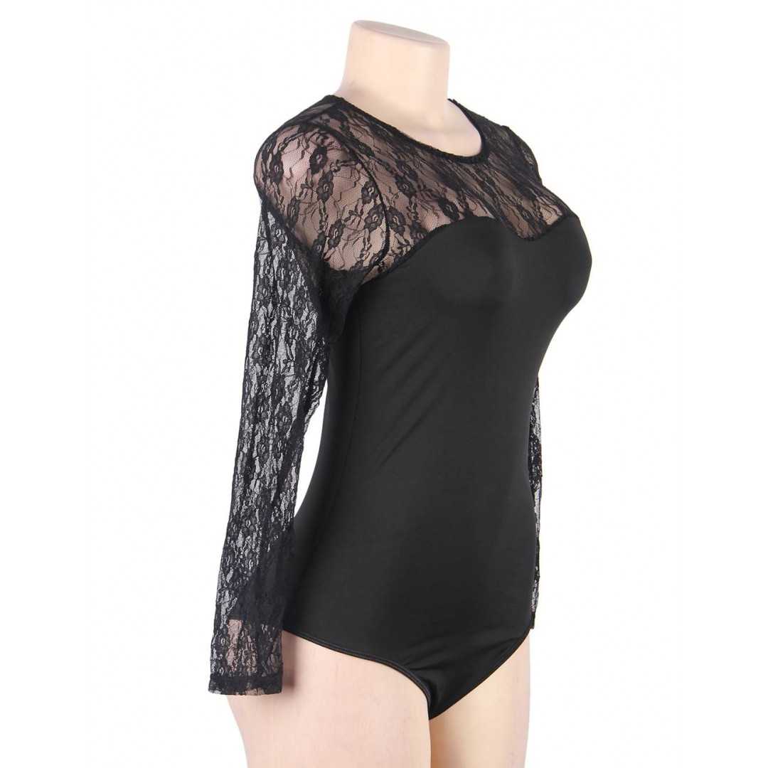 Body Femme Manches Longues Encolure V Profonde - Slim Fit En Dentelle élégante - Pour Soirée, Travail, Sortie