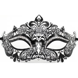 Masque burlesque en métal avec strass