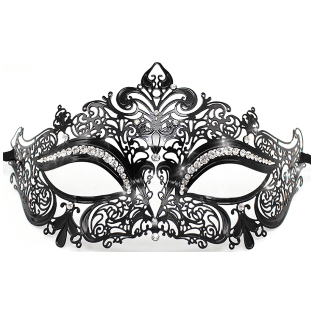 Masque burlesque en métal avec strass
