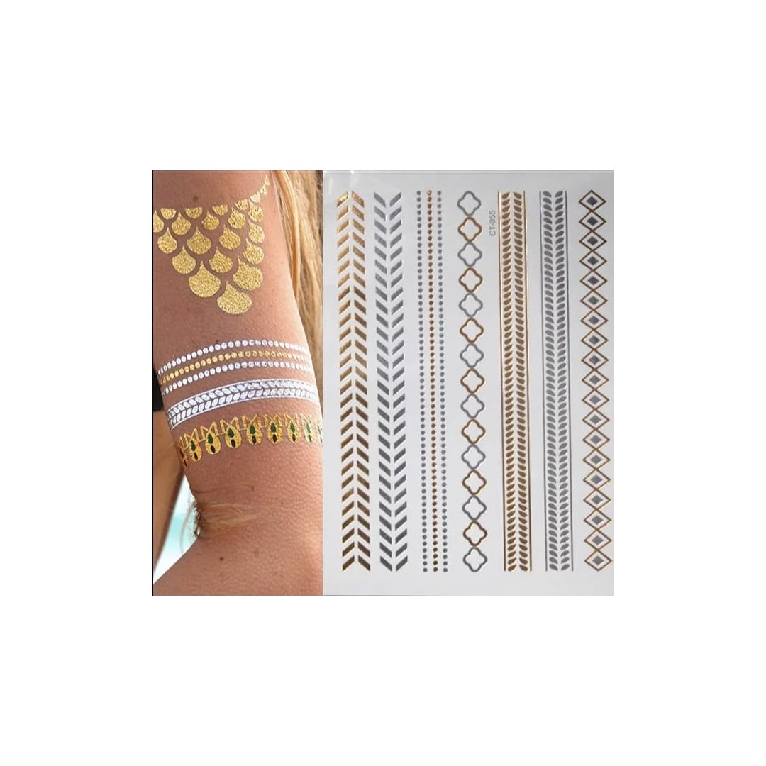 Tatouages temporaires dorés