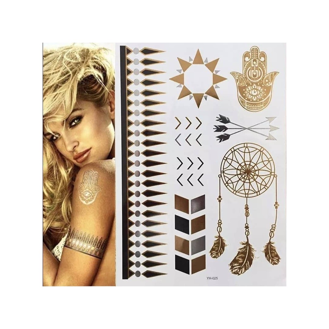 Tatouages temporaires dorés