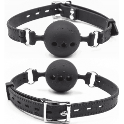 Bâillon silicone percé pour faciliter la respiration