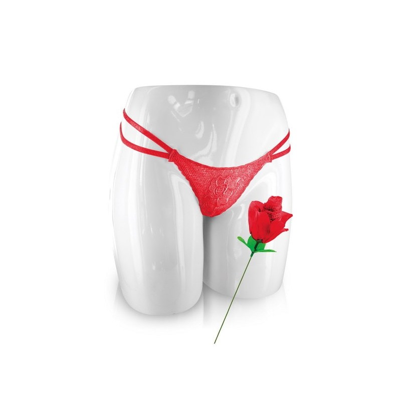 Petite culotte en dentelle déguisée en rose
