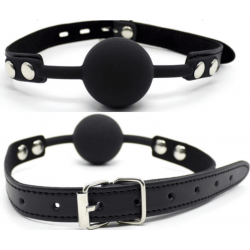 Bâillon noir - Boule 100% silicone