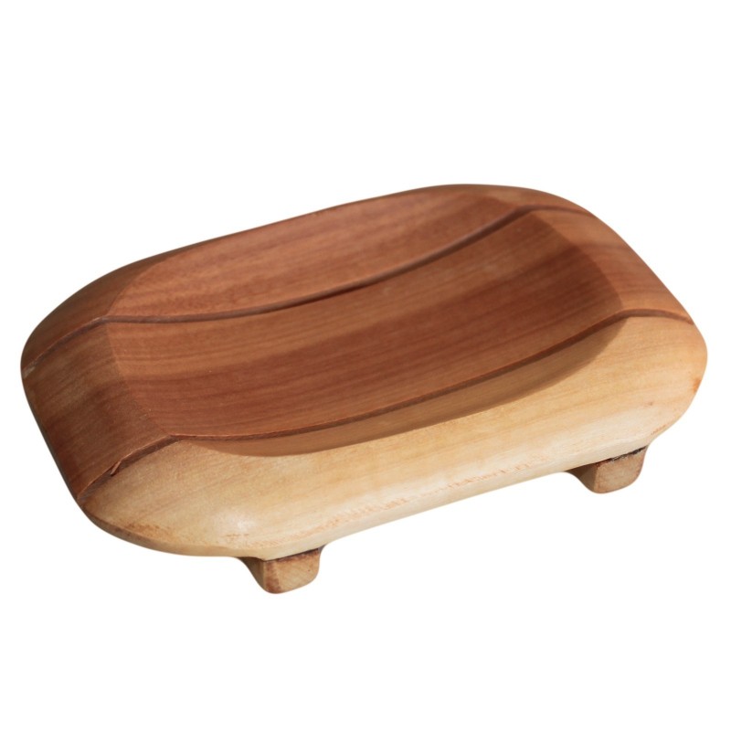 Porte-savon en bois d'acajou