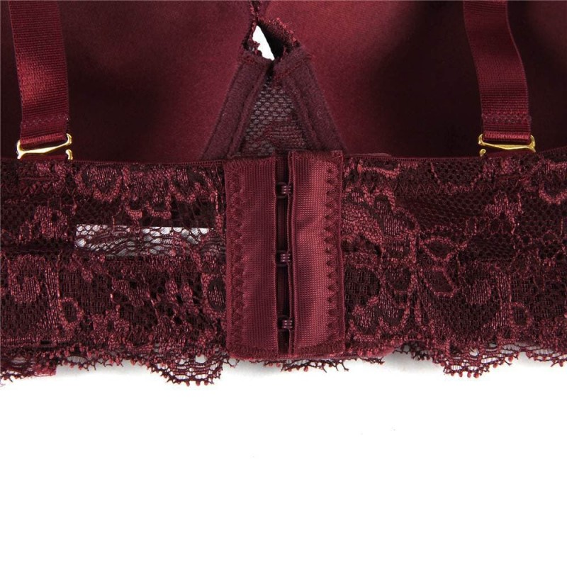 Soutien-gorge confortable en dentelle de haute qualité Noir, Bordeau ou Blanc