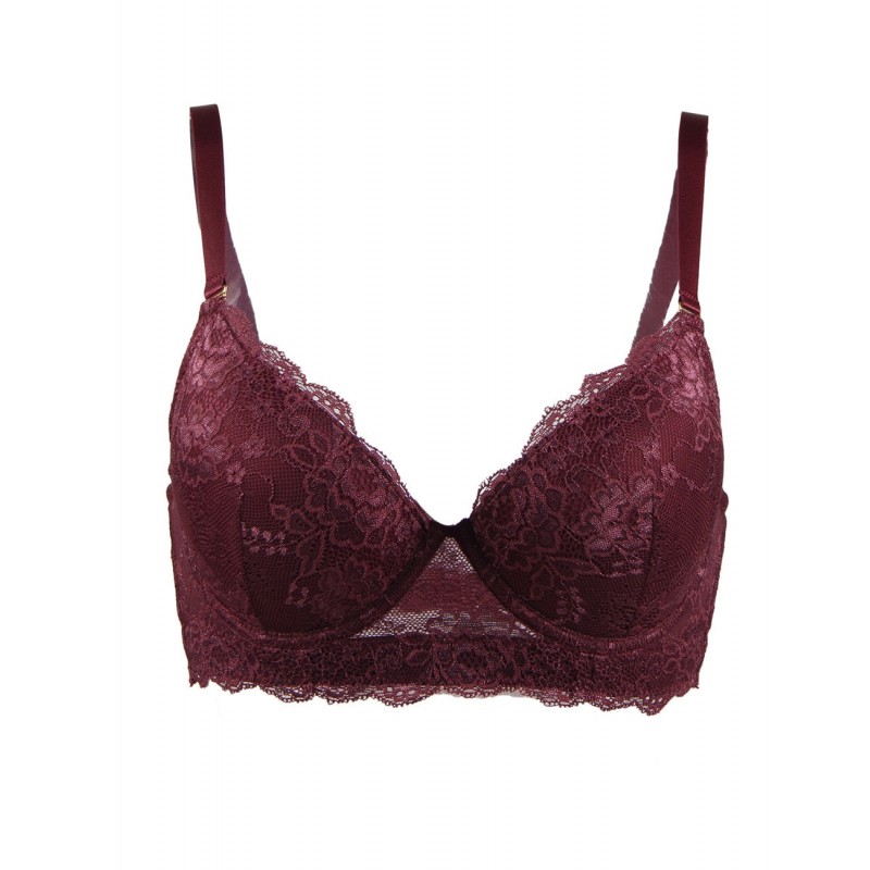 Soutien-gorge confortable en dentelle de haute qualité Noir, Bordeau ou Blanc
