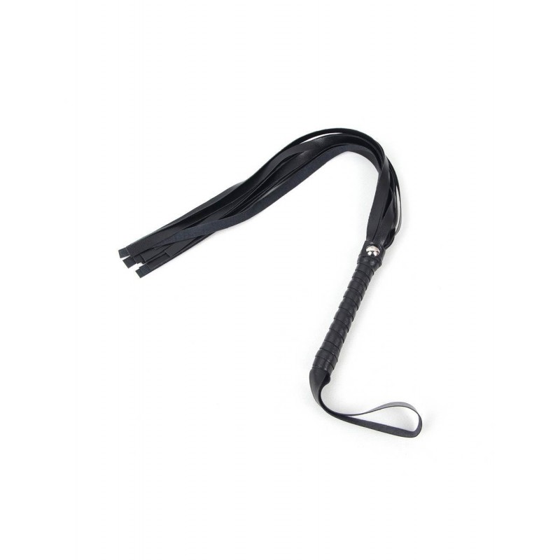 Fouet en simili cuir noir