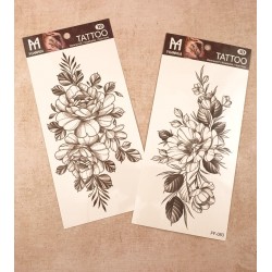 Tatouage éphémère fleurs double