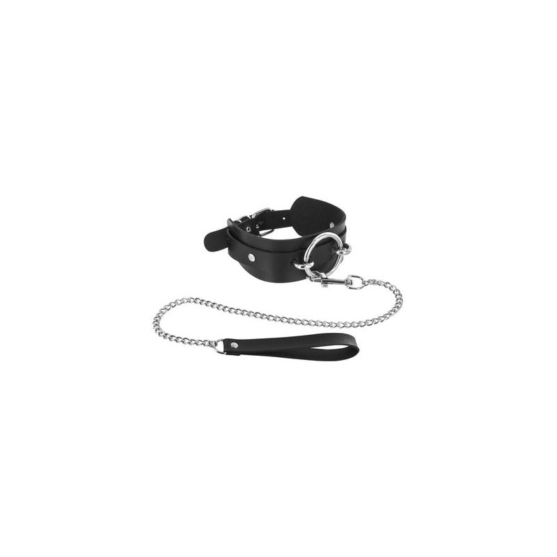 Collier noir avec laisse